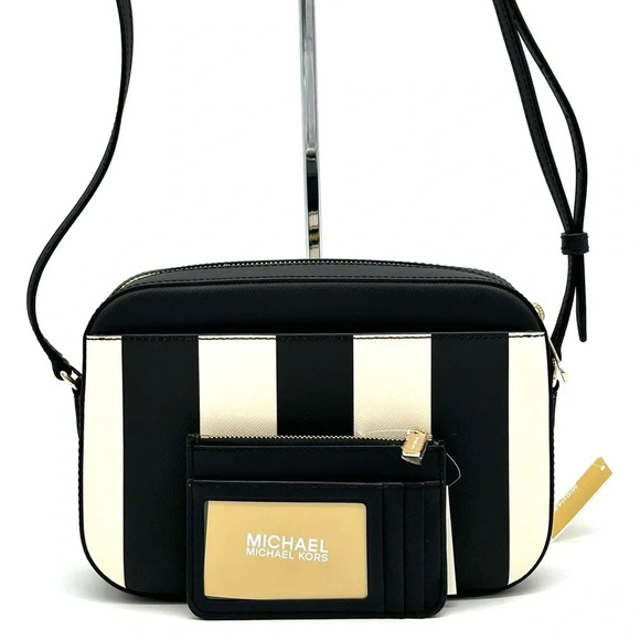 Michael Kors Large EW Zip Chain Xbody Crossbody Bag & TZ Coinpouch w/ID Black - Picture 5 of 15